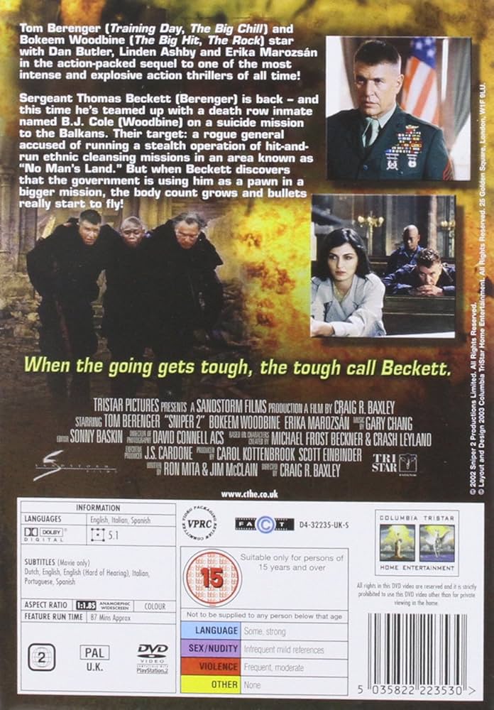 演武 [DVD] 2mvetro Amazon.com: Sniper 2 : Tom Berenger, Erika Marozsan, Bokeem